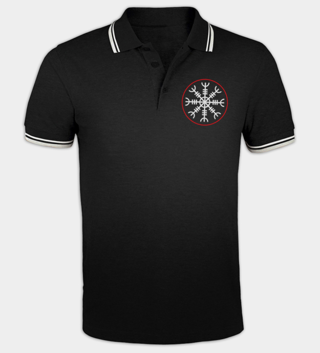 Tricou polo brodat Ægishjálmur
