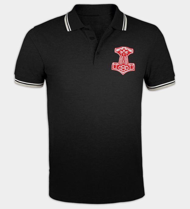 Tricou polo brodat Mjolnir