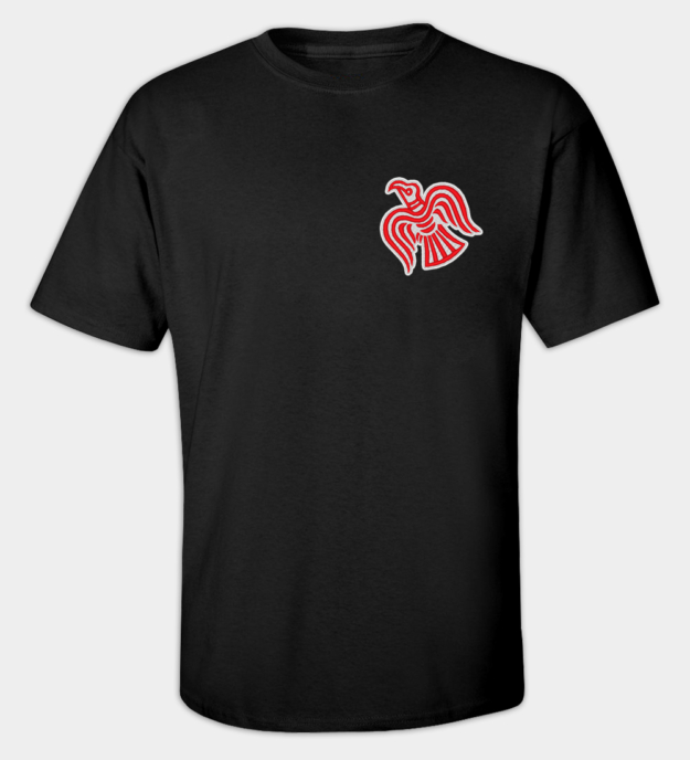 Tricou brodat Motivul Corbului Viking