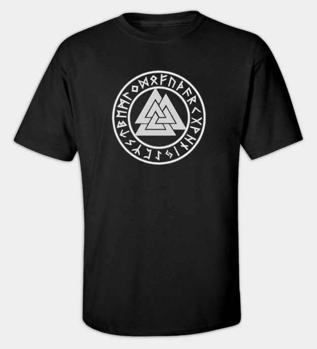Tricou brodat Valknut runic