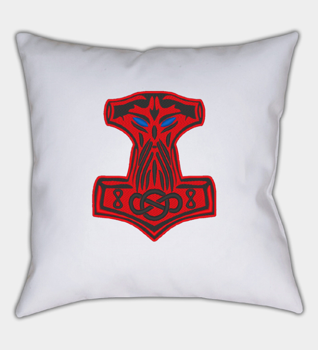 Fermoza de pernă brodată Mjolnir