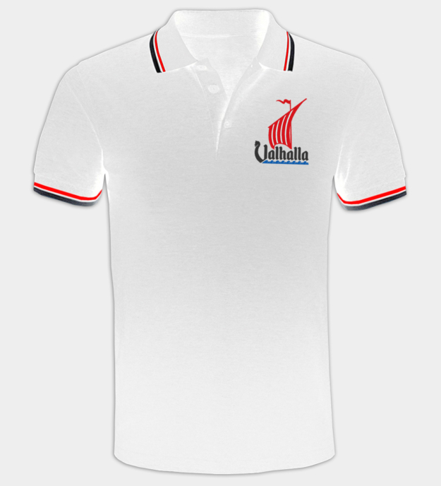 Tricou polo brodat cu Nava Dragonului din Valhalla
