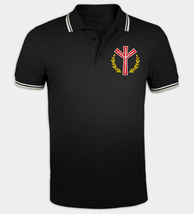 Tricou polo brodat Runa Algiz