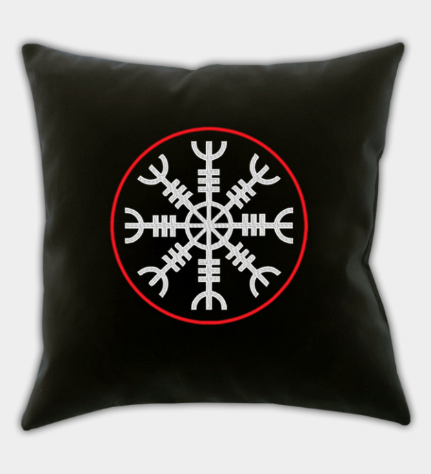 Husă de pernă brodată Ægishjálmur