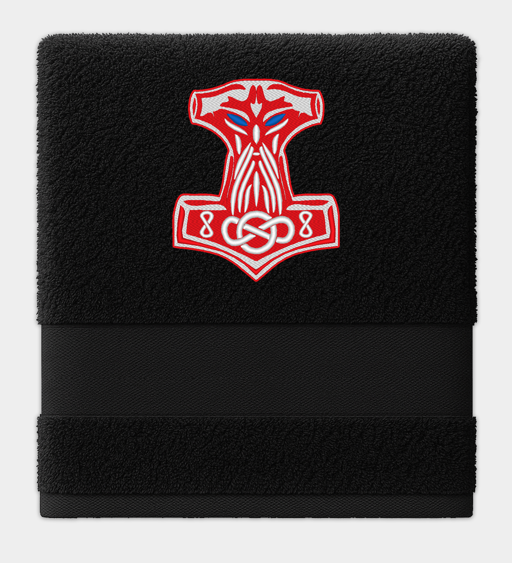 Prosop Brodat Ciocanul lui Thor Mjölnir Prosop Brodat Ciocanul lui Thor Mjölnir